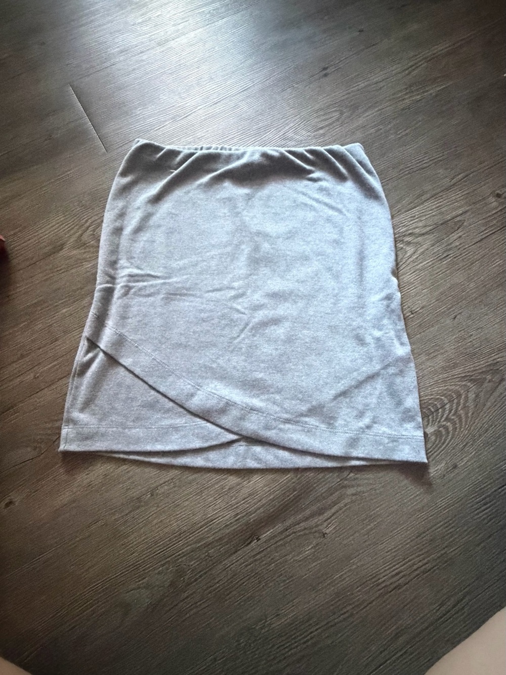 SO Light Gray Wrap-Front Mini Skirt